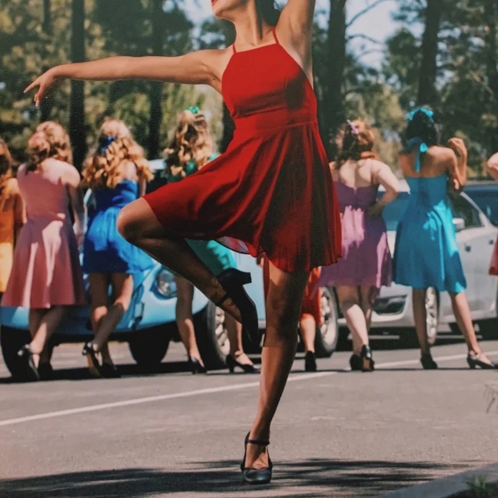 Elegant Red Halter Dress